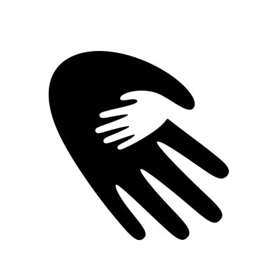 Child hand in parent hand illustration