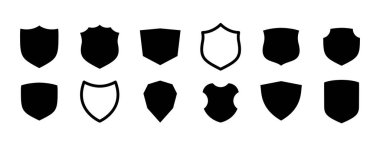 Shield, protection and security symbol set illustration