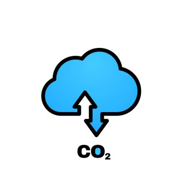 CO2 cloud simple icon illustration