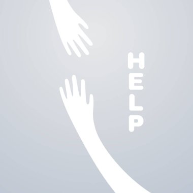 Help concept illustration with hands