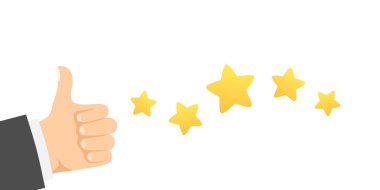 Rating concept illustration with thumb up
