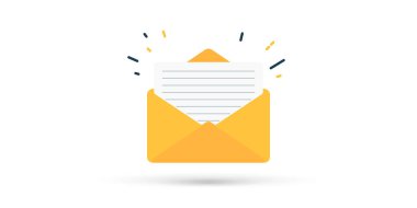 Open yellow envelope simple illustration