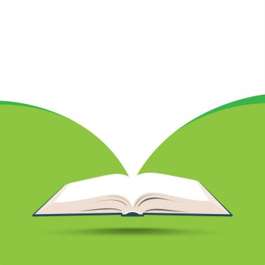 Open book over white illustration