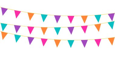 Party flags over white background illustration