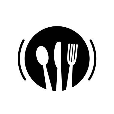 Knife, fork and spoon icon illustration