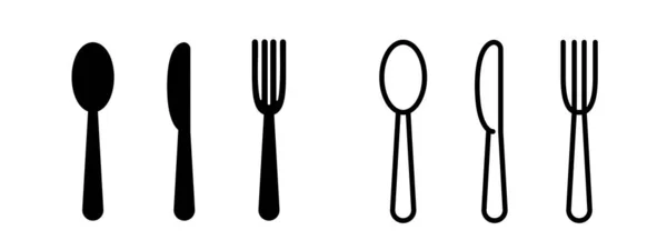Knife Fork Spoon Icon Illustration — Vector de stock