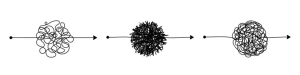 Chaotic Line Arrow Finish Circle Begining — Vettoriale Stock