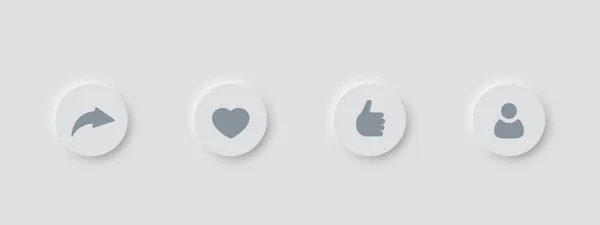 Conjunto Iconos Redes Sociales Botones Ilustración — Vector de stock