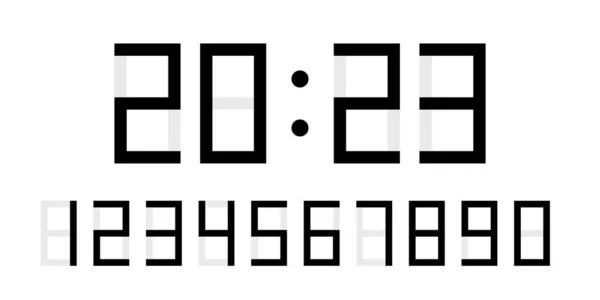 2023 Electronic Clock Numbers Set — ストックベクタ