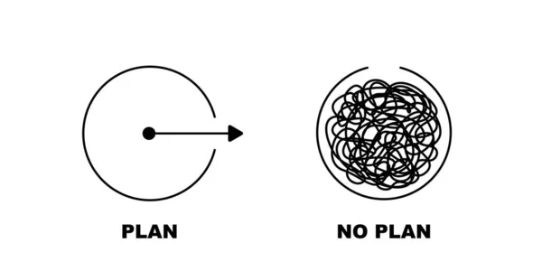 既存の計画と計画の概念図 — ストックベクタ
