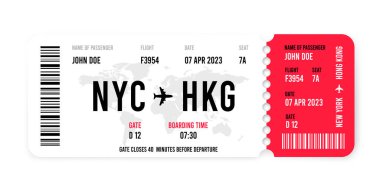 Uçak bileti şablonu çizimi