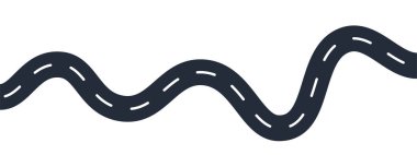 GPS konumu kırmızı pim yolda asfalt yol illüstrasyonu