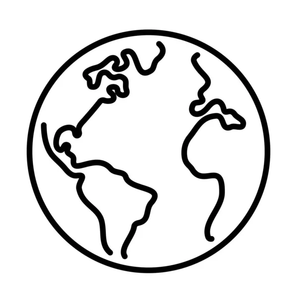 Ilustración Línea Tierra Planeta Mundo — Vector de stock