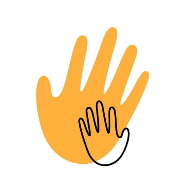 Child hand in parent hand illustration