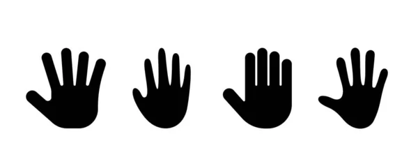 Mão Cinco Ícone Conjunto Ilustração —  Vetores de Stock