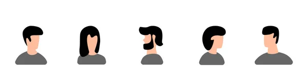 Mężczyzna Kobieta Głowa Sylwetki Awatar Ikony Profilu Ilustracja — Wektor stockowy