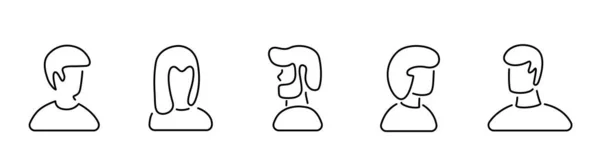 Männliche Und Weibliche Kopf Silhouetten Avatar Profil Symbole Illustration — Stockvektor