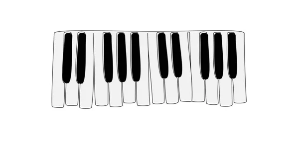 Piano Keyboard Cartoon Style Illustration — Stock Vector