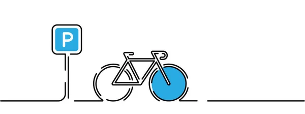 Kerékpár Parkoló Ikon Készlet Illusztráció — Stock Vector