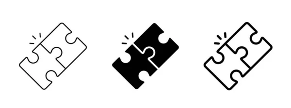 Puzzle Symbolset Thin Line Symbole Editierbarer Strich Puzzlespiel Illustration — Stockvektor