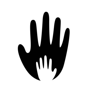 Child hand in parent hand illustration