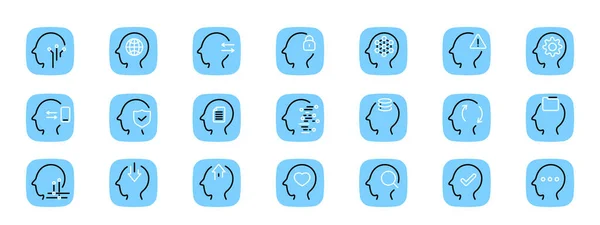 Gehirn Verschiedene Zeilensymbole Setzen Illustration Gehirn Kreativität Ideenkonzept — Stockvektor