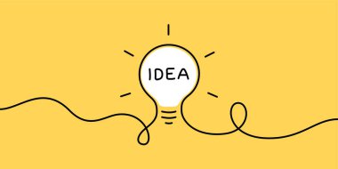 Tek çizgili resimli ampul fikri