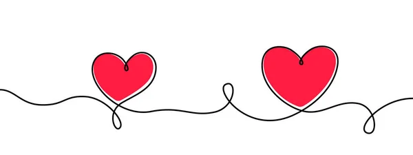 Two Lined Heart Shapes Illustration — Vetor de Stock