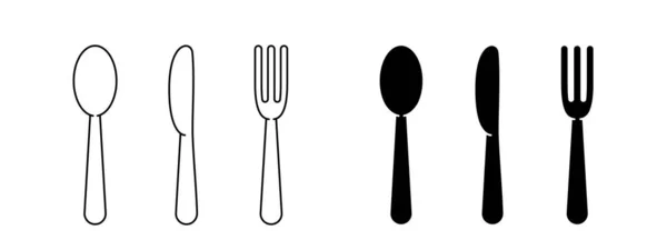 Knife Fork Spoon Icon Illustration — Stock Vector