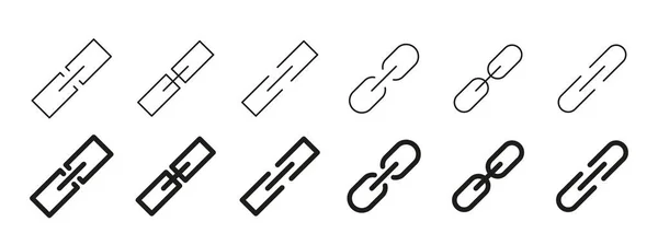 Einfache Gliederkette Icon Set Illustration — Stockvektor