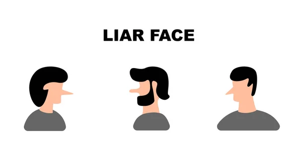 Kłamca Twarz Długi Nos Ilustracja — Wektor stockowy