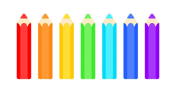 Crayons Couleur Couleur Varicolore Mis Isolé Sur Fond Blanc — Image vectorielle