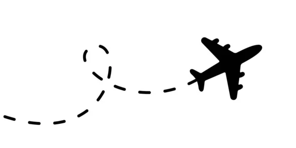 テキストの行と空の平面 連続1線画図 — ストックベクタ