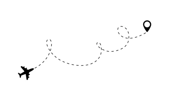 テキストの行と空の平面 連続1線画図 — ストックベクタ