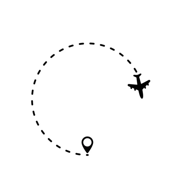 Avião Com Linha Branco Para Texto Ilustração Contínua Desenho Uma — Vetor de Stock