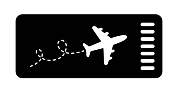 Ícone Bilhete Avião Sobre Ilustração Fundo Transparente — Vetor de Stock
