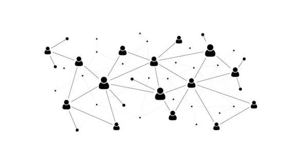 ソーシャルユーザーネットワーク 人々のネットワークイラスト コネクテッドラインがネットワークを作成 — ストックベクタ