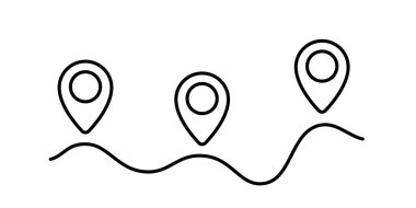 GPS konum iğnesi tek çizgi çizimi