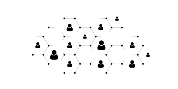 Red Usuarios Sociales Ilustración Redes Personas Las Líneas Conectadas Puntos — Vector de stock