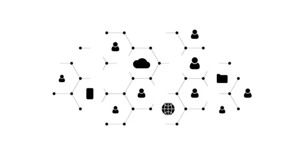 Közösségi Hálózat Emberek Hálózat Illusztráció Csatlakoztatott Pontok Hálózatot Hoznak Létre — Stock Vector