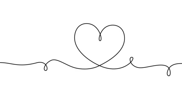 Дизайн Валентинки День Серця Ілюстрація Малюнка Одній Лінії — стоковий вектор