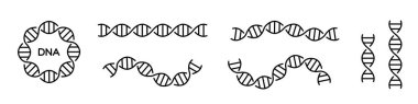 DNA simgesi, uzun genetik molekül yapısı, DNA simgesi çizgisi düzenlenebilir vuruş