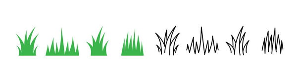 Lawn grass icon set illustration