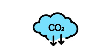 CO2 cloud simple icon illustration
