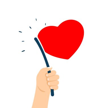 Heart shape red flag illustration