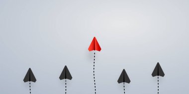 Paper planes with shadow illustration