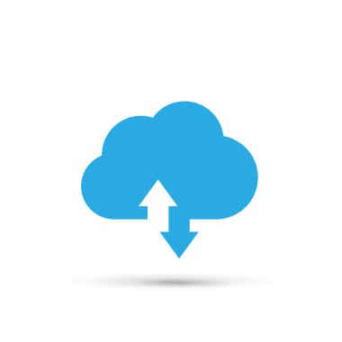 Cloud with arrows means data load illustration