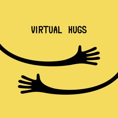 Virtual hugs simple abstract illustration