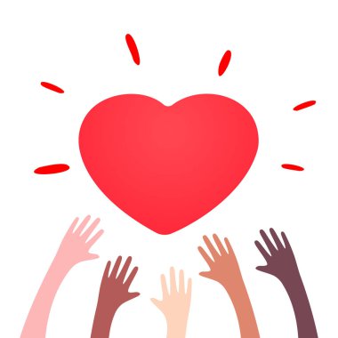 Kalp şeklinde resimli eller.