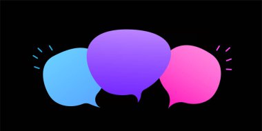 Speech bubble flat sign illustration